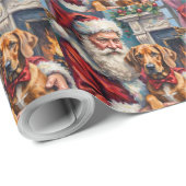 Weihnachtsmann Rhodesian Ridgeback Weihnachts-Kuns Geschenkpapier (Rolleneckpunkt)