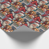 Weihnachtsmann Rhodesian Ridgeback Weihnachts-Kuns Geschenkpapier (Ecke)
