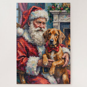 Weihnachtsmann Rhodesian Ridgeback Weihnachtskunst Puzzle