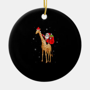 Weihnachtsmann Riding Giraffe Weihnachten für Kind Keramik Ornament