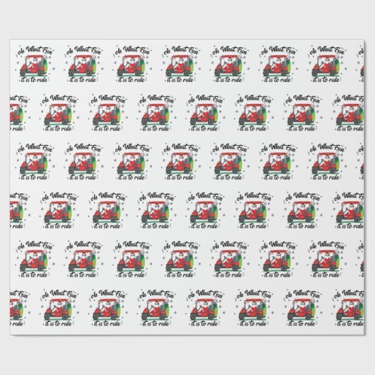 Weihnachtsmann-Riding Golf Cart Geschenkpapier (Flach)