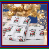 Weihnachtsmann-Riding Golf Cart Geschenkpapier