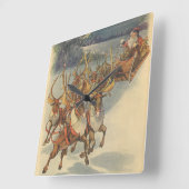 Weihnachtsmann Ristorante da Valentino Quadratische Wanduhr (Winkel)