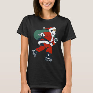 Weihnachtsmann Roller Skating Spaß Weihnachten Ska T-Shirt