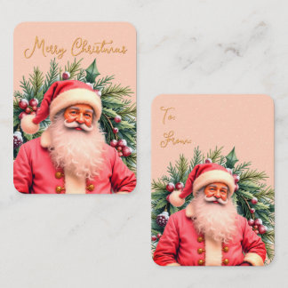Weihnachtsmann Rosa Kunstvolle Geschenkanhänger-Id Visitenkarte