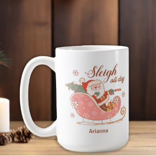 Weihnachtsmann Rosa Schlitten den ganzen Tag Weihn Kaffeetasse