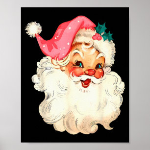 Weihnachtsmann Rosa Weihnachtsgesicht Alt Xmas Vin Poster