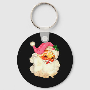 Weihnachtsmann Rosa Weihnachtsgesicht Alt Xmas Vin Schlüsselanhänger