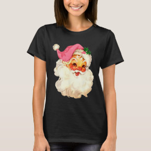 Weihnachtsmann Rosa Weihnachtsgesicht Alt Xmas Vin T-Shirt