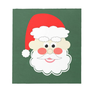 weihnachtsmann rot grün cartoon notizblock