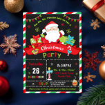 Weihnachtsmann Rot und Grün Weihnachten Party Einladung<br><div class="desc">Personalisieren Sie diese festliche rot-grüne Weihnachtsfeier-Party Einladung mit Ihren Party-Details einfach und schnell,  einfach auf den Knopf Anpassen,  um den Stil und die Platzierung des Textes weiter zu gestalten und zu formatieren. c) Das glückliche Cat Studio</div>