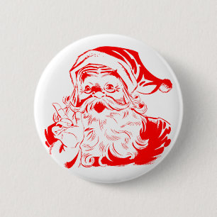 Weihnachtsmann Rot und Weiß Weihnachten Button