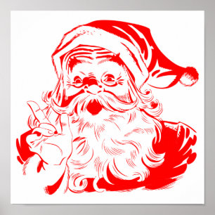 Weihnachtsmann Rot und Weiß Weihnachten Poster