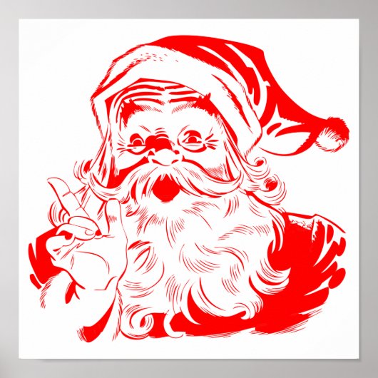 Weihnachtsmann Rot und Weiß Weihnachten Poster (Vorne)