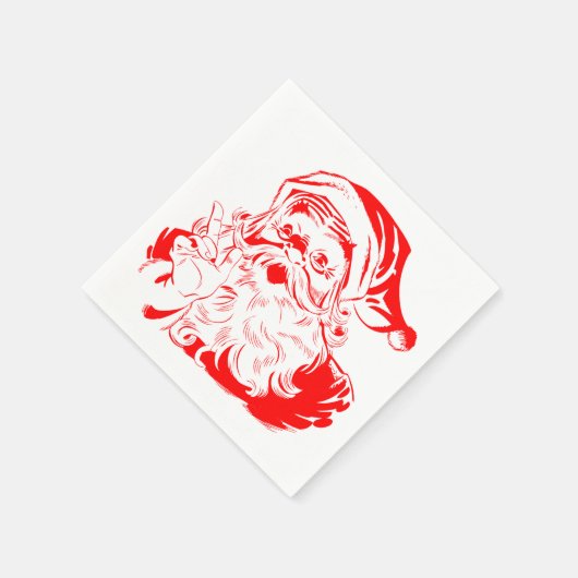 Weihnachtsmann Rot und Weiß Weihnachten Serviette (Ecke)