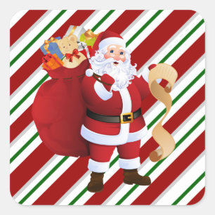 Weihnachtsmann Rot und Weiße Umschlag Aufkleber