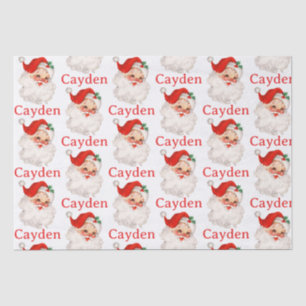 Weihnachtsmann Rot Weihnachten Personalisierter Na Seidenpapier