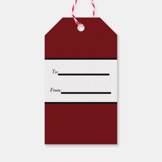 Weihnachtsmann Roter Anzug Jacket und Gürtel Geschenkanhänger (Rückseite)