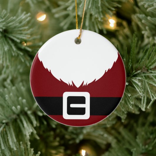 Weihnachtsmann Roter Anzug Jacket und Gürtel Keramik Ornament (Baum)