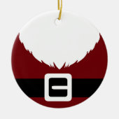 Weihnachtsmann Roter Anzug Jacket und Gürtel Keramik Ornament (Vorne)