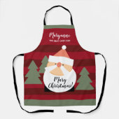 Weihnachtsmann Roter Streifen Name Frohe Weihnacht Schürze (Vorderseite)