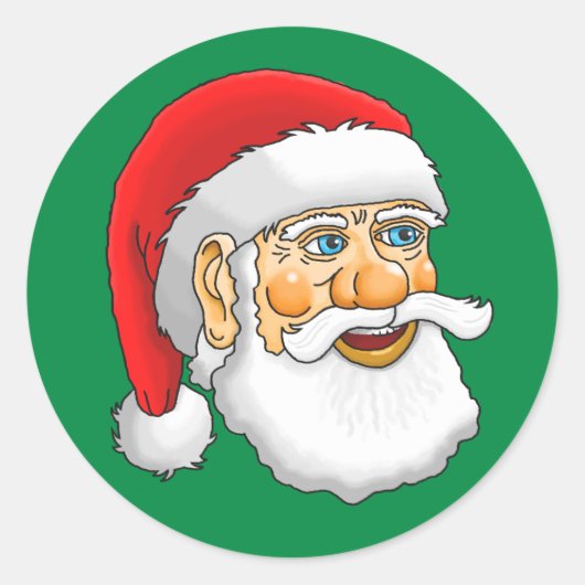Weihnachtsmann Runder Aufkleber (Vorderseite)