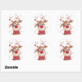 Weihnachtsmann Runder Aufkleber (Blatt)