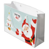 Weihnachtsmann - sagen Sie einfach gehen Große Geschenktüte (Rückseite Schrägansicht)