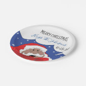 Weihnachtsmann sagt pappteller (Schrägansicht)