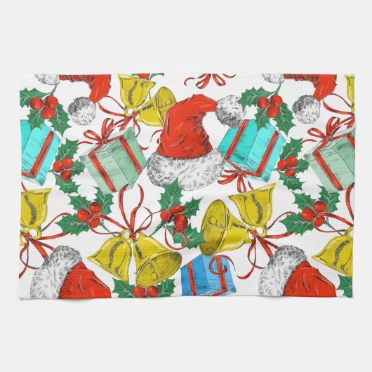 Weihnachtsmann-Sammlung Geschirrtuch (Horizontal)