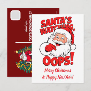 Weihnachtsmann Santa Claus beim Basketball-Dunking Feiertagspostkarte