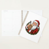 Weihnachtsmann Santa Claus hält Bierglas Planer (Anzeige)