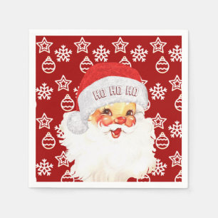Weihnachtsmann Santa Claus HO HO HO auf Rot Serviette