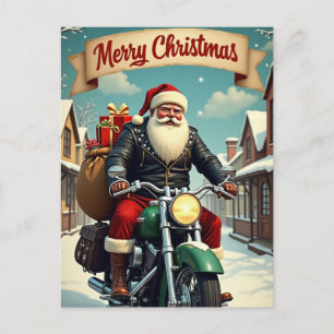 Weihnachtsmann Santa Claus mit Geschenken auf eine Feiertagspostkarte