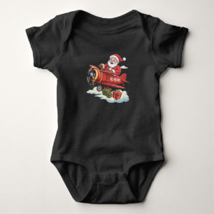Weihnachtsmann Santa Claus Pilot Fliegendes Flugze Baby Strampler