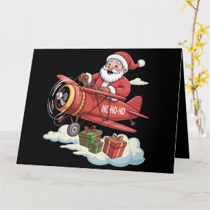 Weihnachtsmann Santa Claus Pilot Fliegendes Flugze Karte