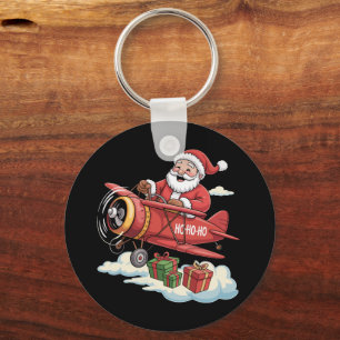 Weihnachtsmann Santa Claus Pilot Fliegendes Flugze Schlüsselanhänger