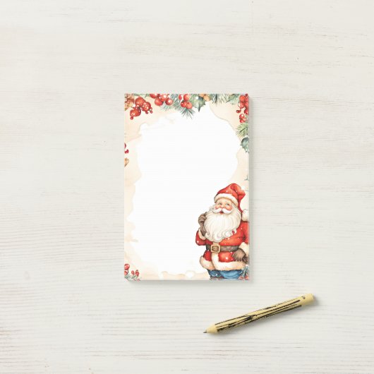 Weihnachtsmann Santa Claus Post-it Klebezettel (Auf Schreibtisch)