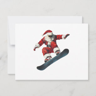 Weihnachtsmann Santa Claus Snowboard Snowboardfahr Feiertagskarte