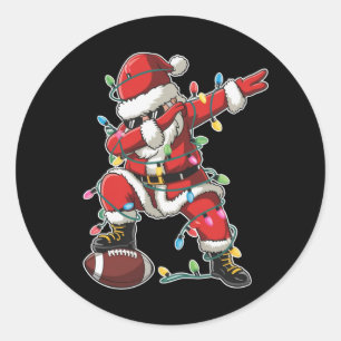 Weihnachtsmann Santa Dabbing Fußballspieler Xmas F Runder Aufkleber