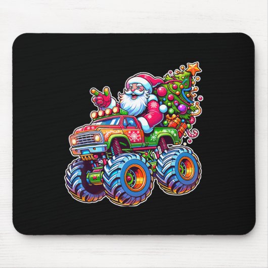 Weihnachtsmann Santa fährt lustiger Weihnachten Mo Mousepad (Vorne)