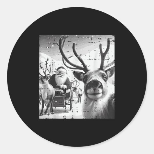 Weihnachtsmann Santa Selfie Funny Xmas Men Wom Runder Aufkleber (Vorderseite)