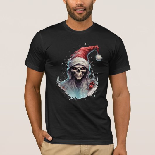 Weihnachtsmann: Santa Skeleton T - Shirt (Vorderseite)