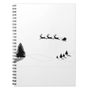 Weihnachtsmann Santa Sleigh Szene Rentier. Notizblock