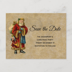 Weihnachtsmann Save the Date Einladungspostkarte
