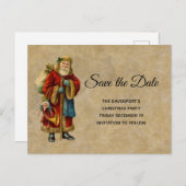 Weihnachtsmann Save the Date Einladungspostkarte (Vorne/Hinten)