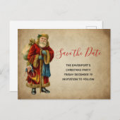 Weihnachtsmann Save the Date Einladungspostkarte (Vorne/Hinten)