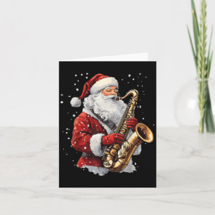 Weihnachtsmann Saxophon spielend Xmas Musiker Saxo Karte