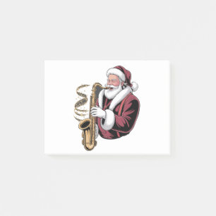 Weihnachtsmann Saxophon spielend Xmas Musiker Saxo Post-it Klebezettel