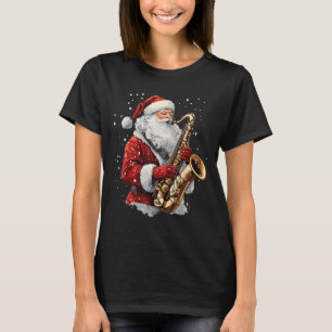 Weihnachtsmann Saxophon spielend Xmas Musiker Saxo T-Shirt